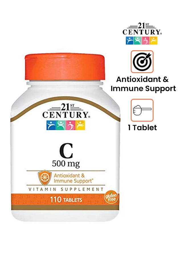 القرن الحادي والعشرون عبوة مكمل غذائي فيتامين C‏ 500 مجم - 110 أقراص - Image 1